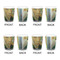 Van Gogh's Self Portrait with Bandaged Ear Ceramic Shot Glass - White - Set of 4 - Front & Back