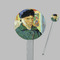 Van Gogh's Self Portrait with Bandaged Ear Clear Plastic 7" Stir Stick - Round - Closeup