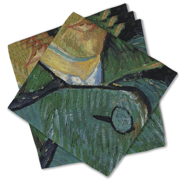 Custom Van Gogh's Self Portrait with Bandaged Ear Cloth Cocktail Napkins - Set of 4