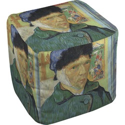 Van Gogh's Self Portrait with Bandaged Ear Cube Pouf Ottoman