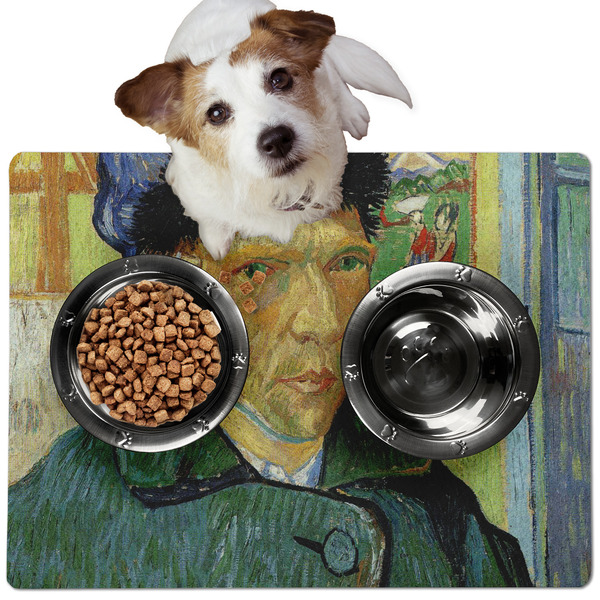 Custom Van Gogh's Self Portrait with Bandaged Ear Dog Food Mat - Medium