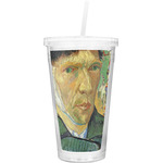 Van Gogh's Self Portrait with Bandaged Ear Double Wall Tumbler with Straw