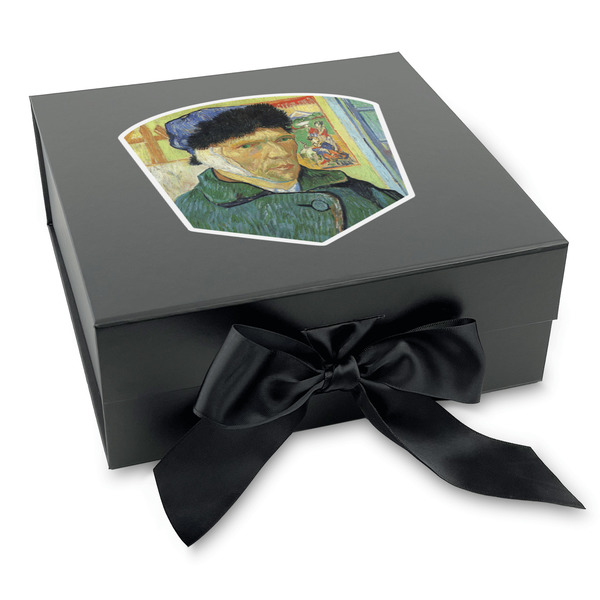 Custom Van Gogh's Self Portrait with Bandaged Ear Gift Box with Magnetic Lid - Black