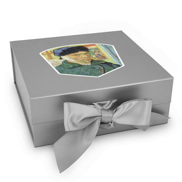 Custom Van Gogh's Self Portrait with Bandaged Ear Gift Box with Magnetic Lid - Silver