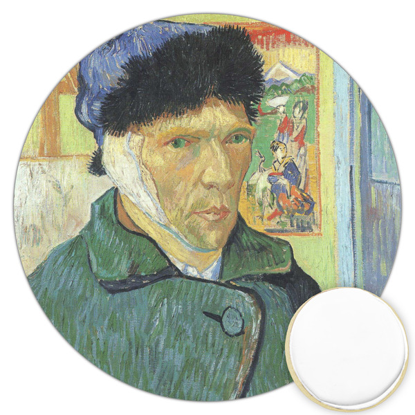 Custom Van Gogh's Self Portrait with Bandaged Ear Printed Cookie Topper - 3.25"