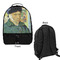 Van Gogh's Self Portrait with Bandaged Ear Large Backpack - Black - Front & Back View