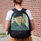 Van Gogh's Self Portrait with Bandaged Ear Large Backpack - Black - On Back