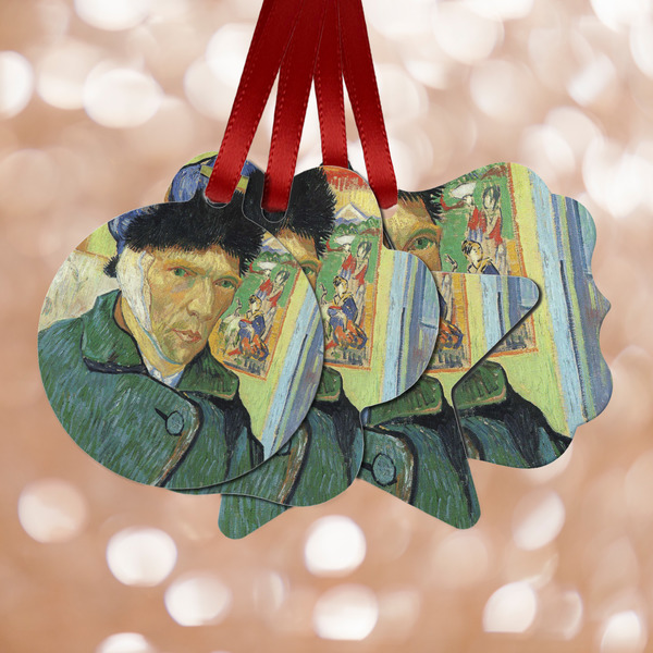 Custom Van Gogh's Self Portrait with Bandaged Ear Metal Ornaments - Double Sided