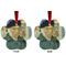 Van Gogh's Self Portrait with Bandaged Ear Metal Paw Ornament - Front and Back