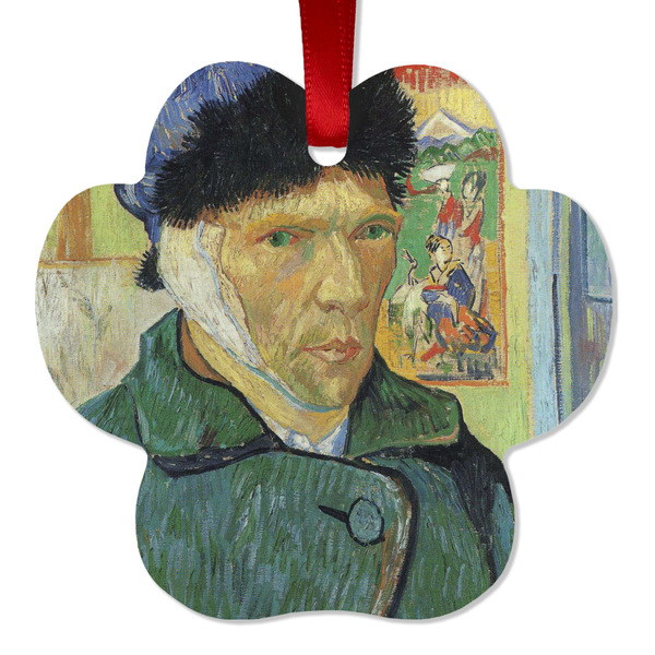 Custom Van Gogh's Self Portrait with Bandaged Ear Metal Paw Ornament - Double Sided