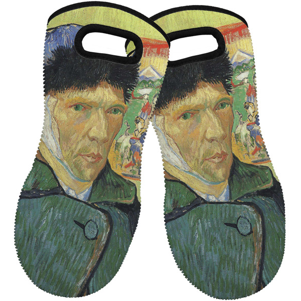 Custom Van Gogh's Self Portrait with Bandaged Ear Neoprene Oven Mitts - Set of 2