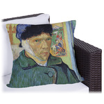 Van Gogh's Self Portrait with Bandaged Ear Outdoor Pillow - 16"