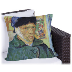 Van Gogh's Self Portrait with Bandaged Ear Outdoor Pillow - 20"