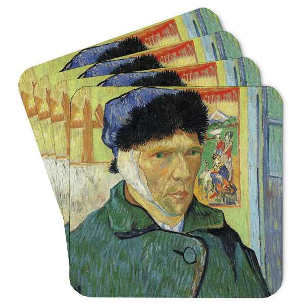 Custom Van Gogh's Self Portrait with Bandaged Ear Square Paper Coasters