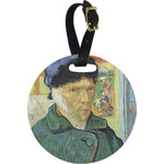 Van Gogh's Self Portrait with Bandaged Ear Plastic Luggage Tag - Round