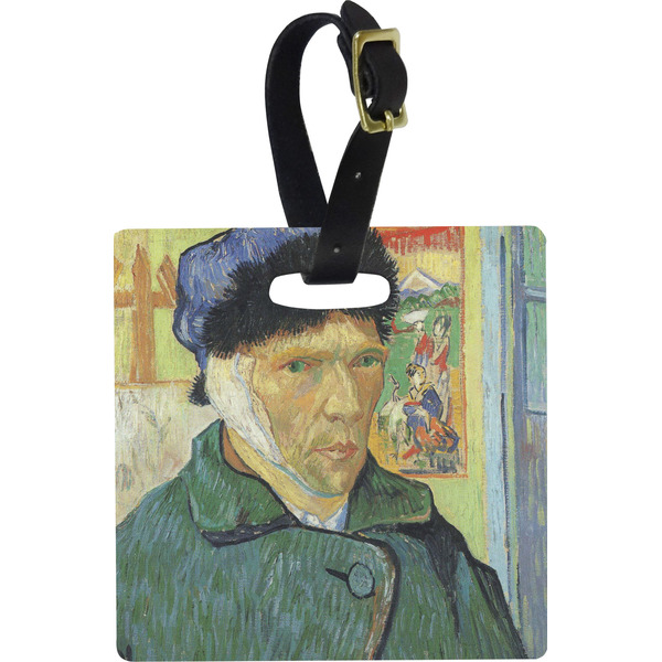 Custom Van Gogh's Self Portrait with Bandaged Ear Plastic Luggage Tag - Square