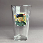 Van Gogh's Self Portrait with Bandaged Ear Pint Glass - Full Color Logo