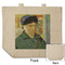 Van Gogh's Self Portrait with Bandaged Ear Reusable Cotton Grocery Bag - Front & Back View