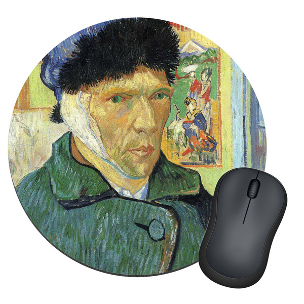 Custom Van Gogh's Self Portrait with Bandaged Ear Round Mouse Pad