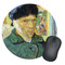 Van Gogh's Self Portrait with Bandaged Ear Round Mouse Pad - LIFESTYLE 1