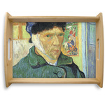 Van Gogh's Self Portrait with Bandaged Ear Natural Wooden Tray - Large