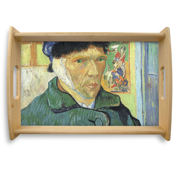 Custom Van Gogh's Self Portrait with Bandaged Ear Natural Wooden Tray - Small