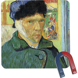 Van Gogh's Self Portrait with Bandaged Ear Square Fridge Magnet