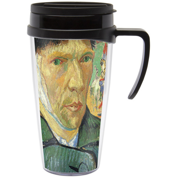 Custom Van Gogh's Self Portrait with Bandaged Ear Acrylic Travel Mug with Handle