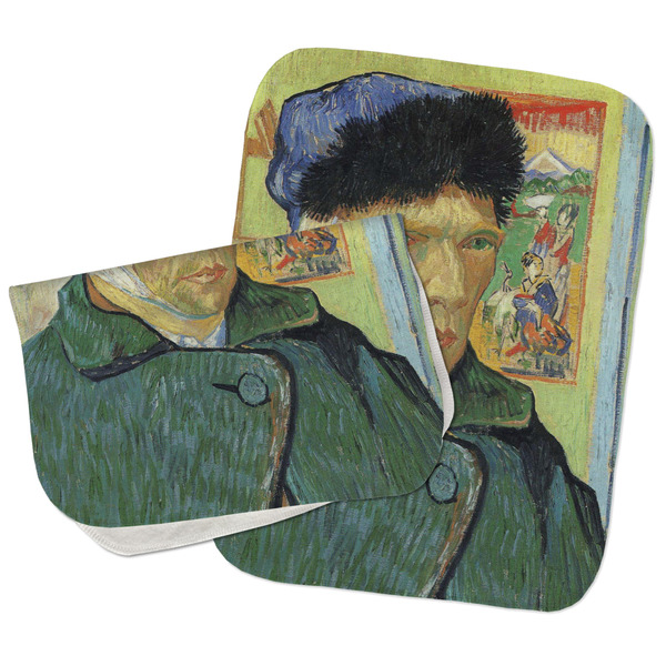 Custom Van Gogh's Self Portrait with Bandaged Ear Burp Cloths - Fleece - Set of 2