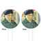 Van Gogh's Self Portrait with Bandaged Ear White Plastic 4" Food Pick - Round - Double Sided - Front & Back