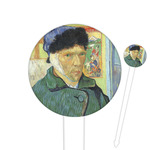 Van Gogh's Self Portrait with Bandaged Ear Cocktail Picks - Round Plastic
