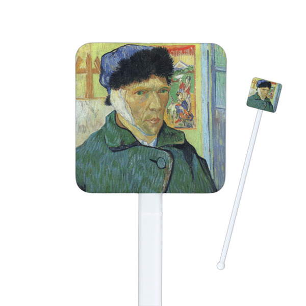 Custom Van Gogh's Self Portrait with Bandaged Ear Square Plastic Stir Sticks