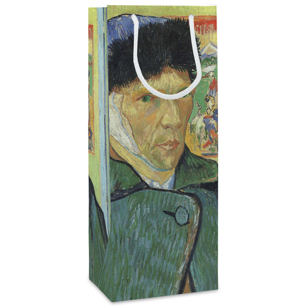 Custom Van Gogh's Self Portrait with Bandaged Ear Wine Gift Bags - Matte