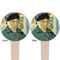 Van Gogh's Self Portrait with Bandaged Ear Wooden 4" Food Pick - Round - Double Sided - Front & Back