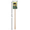 Van Gogh's Self Portrait with Bandaged Ear Wooden 6.25" Stir Stick - Rectangular - Dimensions