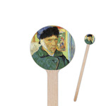 Van Gogh's Self Portrait with Bandaged Ear 7.5" Round Wooden Stir Sticks - Double Sided