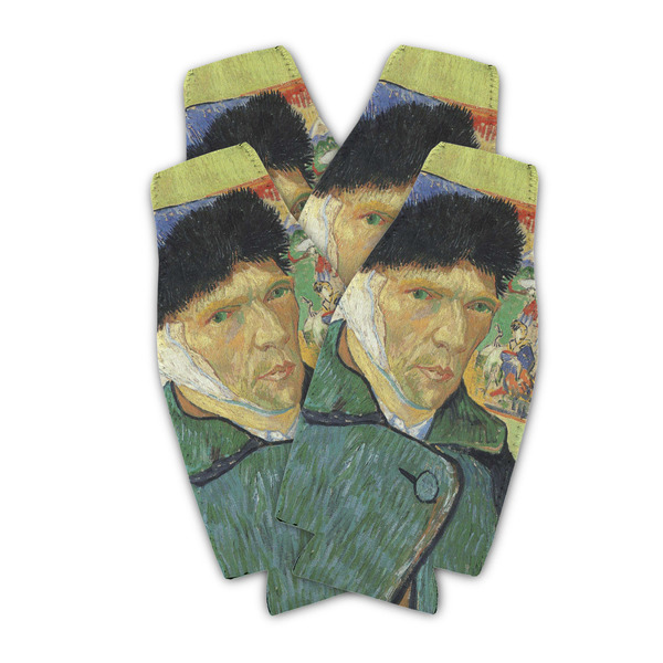 Custom Van Gogh's Self Portrait with Bandaged Ear Zipper Bottle Cooler - Set of 4