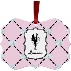 Diamond Dancers Metal Frame Ornament - Double Sided w/ Name or Text