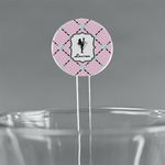 Diamond Dancers 7" Round Plastic Stir Sticks - Clear (Personalized)