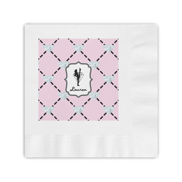 Custom Diamond Dancers Coined Cocktail Napkins (Personalized)