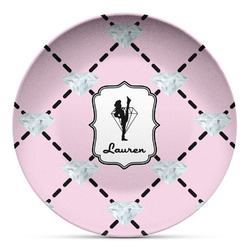 Diamond Dancers Microwave Safe Plastic Plate - Composite Polymer (Personalized)