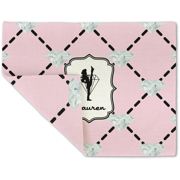 Custom Diamond Dancers Double-Sided Linen Placemat - Single w/ Name or Text