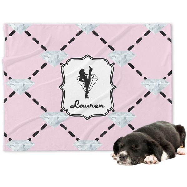 Custom Diamond Dancers Dog Blanket - Large (Personalized)