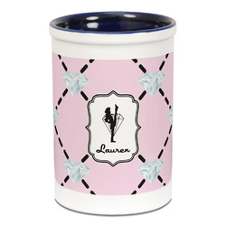 Diamond Dancers Ceramic Pencil Holders - Blue