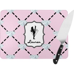 Diamond Dancers Rectangular Glass Cutting Board (Personalized)