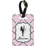 Diamond Dancers Plastic Luggage Tag - Rectangular w/ Name or Text