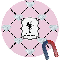 Diamond Dancers Round Fridge Magnet (Personalized)