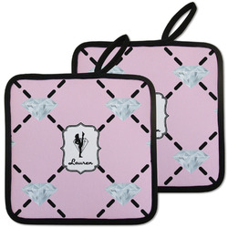 Diamond Dancers Pot Holders - Set of 2 w/ Name or Text