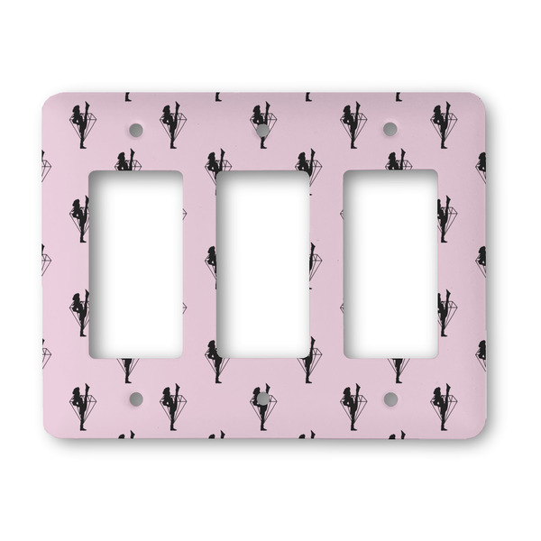 Custom Diamond Dancers Rocker Style Light Switch Cover - Three Switch