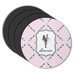 Diamond Dancers Round Rubber Backed Coasters - Set of 4 (Personalized)